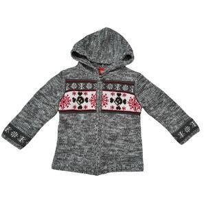 Vintage PAUL FRANK Small Paul Holiday Fair Isle Hoodie Sweater Size 4 Kids Skull